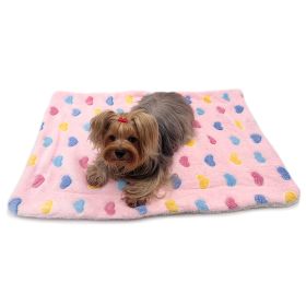Ultra Plush Colorful Hearts Blanket - Pink - L