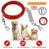 9.8FT Dog Tie Out Cable Long Dog Leash Chew Proof Lead Dog Chain with Durable Spring 360Â° Rotatable Clips PVC Case for Outside Yard Caming