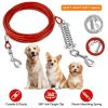 9.8FT Dog Tie Out Cable Long Dog Leash Chew Proof Lead Dog Chain with Durable Spring 360Â° Rotatable Clips PVC Case for Outside Yard Caming