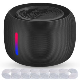 2.5L 84.54OZ Pet Water Fountain Smart Pet Drinking Fountain with LED Light 7 Pack Replaceable Filters Water Level Quiet Pump Dry-Run Protection Cat Do (Option: black)