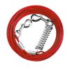 9.8FT Dog Tie Out Cable Long Dog Leash Chew Proof Lead Dog Chain with Durable Spring 360Â° Rotatable Clips PVC Case for Outside Yard Caming