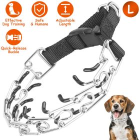 Adjustable Dog Choke Collar Training Chain Dog Necklace with Buckle for Small Medium Large Dogs (Option: l)