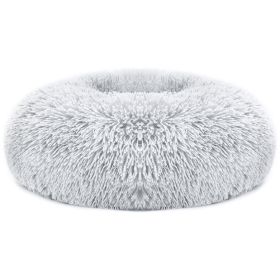 Pet Dog Bed Soft Warm Fleece Puppy Cat Bed Dog Cozy Nest Sofa Bed Cushion For S/M Dog (Option: Gray_M)