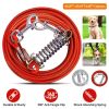 9.8FT Dog Tie Out Cable Long Dog Leash Chew Proof Lead Dog Chain with Durable Spring 360Â° Rotatable Clips PVC Case for Outside Yard Caming