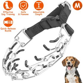 Adjustable Dog Choke Collar Training Chain Dog Necklace with Buckle for Small Medium Large Dogs (Option: m)