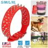 Dog Leather Collar Spiked Studded Pet Dog Collar Adjustable Neck Pitbull Mastiff Collar