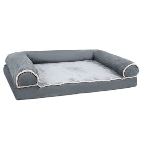 Dog Bed Pet Bed Sofa Dog Couch Pet Cushion Carpet Mattress with Washable and Removable Cover for Medium Large Dogs (Option: DarkGrey_L)