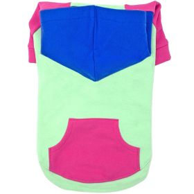 Color-Block Hoodie (Color: Pink on Mint, size: 3X-Large)