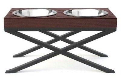 Woodsman Double Raised Dog Bowl (Option: large)